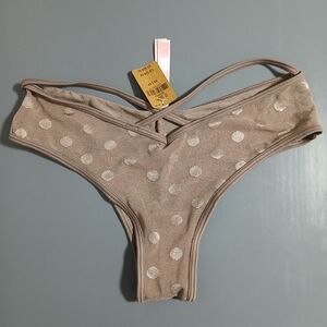 FREE WITH $20 PURCHASE! PINK Victoria's Secret Beige Polka Dot Panties